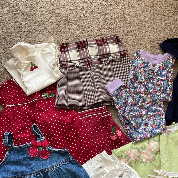 Kids Bundle Of 4T Girls Clothing Dresses Sets Back To School Children Outfits - Picture 3 of 12